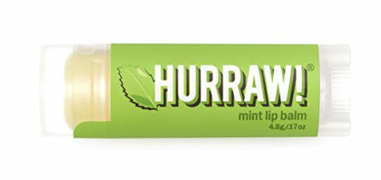 Picture of Hurraw! Mint Lip Balm, 4.8g/.17oz: Organic, Certified Vegan, Cruelty and Gluten Free. Non-GMO, 100% Natural Ingredients. Bee, Shea, Soy and Palm Free. Made in USA