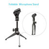 Picture of Pyle Desktop Tripod Microphone Stand - Adjustable Height 4.7'' to 8.7'' Inch High with Heavy Duty Clutch Support Weight 5 Lbs. - Ideal for Recording Podcast or Desktop Application PMKSDT25