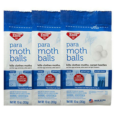 Picture of Enoz para Moth Balls for Moths and Carpet Beetles, 80-mothballs, 3-Pack (240 Count)