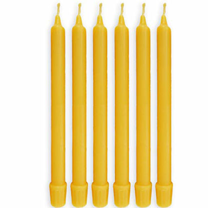 Picture of BCandle 100% Pure Beeswax Candles (Set of 6) 8-Hour Organic Hand Made - 8 Inches Tall, 3/4 Inch Diameter; Tapers