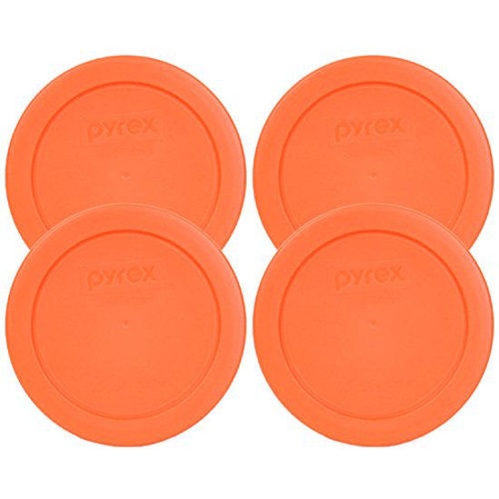 Picture of Pyrex 7200-PC Round 2 Cup Storage Lid for Glass Bowls (4, Orange)