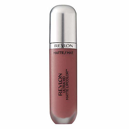 Picture of Revlon Ultra HD Matte Lipcolor, Velvety Lightweight Matte Liquid Lipstick in Nude / Brown, Kisses (655), 0.2 oz