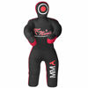 Picture of FNine Sports MMA Grappling Dummy, for Judo, Wrestling, Brazilian Jiu Jitsu, Submission and Throwing UNFILLED Canvas Bag (Black Red, 47 Inches (4 feet))