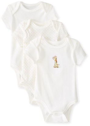 Picture of Little Me Unisex-Baby Newborn Giraffe 3 Pack Bodysuit, Ivory/Multi, 3 Months