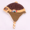 Picture of Kafeimali Baby Boys Girls Crochet Earflap Winter Warm Caps Beanie Pilot Aviator Cartoon Hats (Brown)