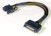 Picture of 15-Pin SATA Male to 8-Pin (6+2 Pin) PCI-Express Female Video Card Power Adapter Cable