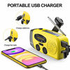 Picture of [Upgraded Version]Emergency Radio, Esky 3 LED Lights Flashlight Hand Crank Radio, Portable Solar Radio AM/FM NOAA Weather Radio, 1000mAh Power Bank USB Charger for iPhone/Smart Phone (Yellow)