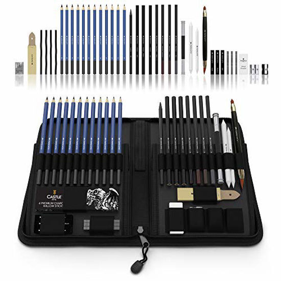 Castle Art Supplies Graphite Drawing Pencils and Sketch Set (40-Piece Kit)