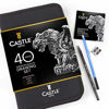 Picture of Castle Art Supplies Graphite Drawing Pencils and Sketch Set (40-Piece Kit), Complete Artist Kit Includes Charcoals, Pastels and Zippered Carry Case, Includes Rare Pop-Up Stand