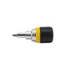 Picture of Klein Tools 32593 6-In-1 Stubby Ratcheting Screwdriver with 4 Screwdriver bits, 2 Nut Driver Bits, and a Cushioned Grip