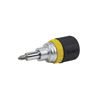 Picture of Klein Tools 32593 6-In-1 Stubby Ratcheting Screwdriver with 4 Screwdriver bits, 2 Nut Driver Bits, and a Cushioned Grip