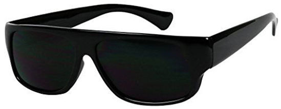 GetUSCart- Basik Eyewear - OG Flat Top Eazy E Shades w/ Super Dark Lens  Gangster Sunglasses (Black, 141), Medium