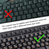 Picture of [2PCS Pack] FORITO Russian Keyboard Stickers, Keyboard Replacement Sticker Black Background with Orange Lettering for Computer Keyboard, Each Unit Size: (Width) 0.43 x (Height) 0.51 (Matte)