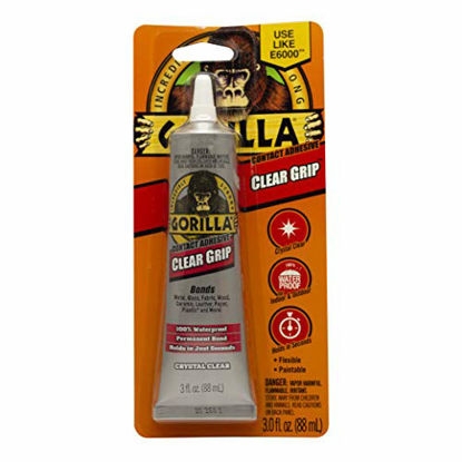 Picture of Gorilla Clear Grip Contact Adhesive, Waterproof, 3 Ounce, Clear, (Pack of 1)