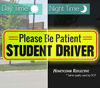 Picture of Student Driver Magnet Car Signs for The Novice or Beginner. Better Than A Decal or Bumper Sticker (Reusable) Reflective Magnetic Large Bold Visible Text (10" Be Patient Reflective)