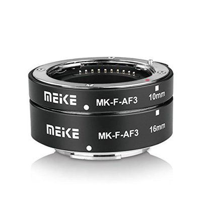 Picture of MEIKE MK-F-AF3 Auto Fucus Macro Extension Tube for Compatible with All Fujifilm Mirrorless Camera(10mm 16mm only or conbination) X-T1 X-T2 X-Pro1 X-Pro2 X-T10 X-A1 X-E1 X-E2 X-E3 X-T20 X-T3 X-T30 etc