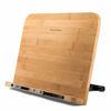 Picture of BamBoo Book Stand Large Size (13 x 9.3 inch) Reading Rest Cookbook Stand Document Holder for Kitchen & Office