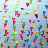 Picture of Novelty Place 100 Feet Pennant Banner - 75 Multicolor Bunting Flags - Birthday Party Grand Opening Christmas Decorations