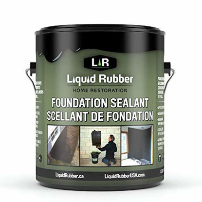 Picture of Liquid Rubber Foundation and Basement Sealant - Indoor & Outdoor Use - Easy to Apply - Waterproof Coating - Black, 1 Gallon