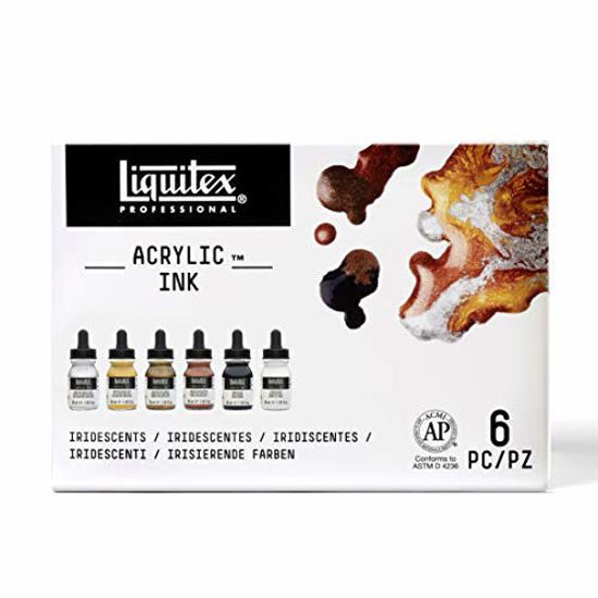 Picture of Liquitex Professional Acrylic Ink! Metalics Set, Multiple Colors, Set of 6 (3699315)