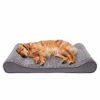 Picture of Furhaven Pet Dog Bed - Orthopedic Ultra Plush Faux Fur Ergonomic Luxe Lounger Cradle Mattress Contour Pet Bed with Removable Cover for Dogs and Cats, Gray, Jumbo