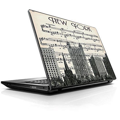 Picture of 15 15.6 inch Laptop Notebook Skin vinyl Sticker Cover Decal Fits 13.3" 14" 15.6" 16" HP Lenovo Apple Mac Dell Compaq Asus Acer New York City Music Notes