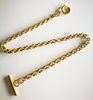 Picture of Pocket Watch Albert Vest Chain with T Bar - Pure Copper ManChDa Watch Chain Link 14 inch Golden Gorgeous