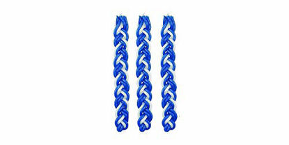 Picture of Set of 3 Blue and White Braided Havdalah Wax Candle