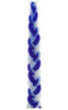 Picture of Set of 3 Blue and White Braided Havdalah Wax Candle