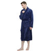 Picture of U2SKIIN Mens Fleece Robe Plush Collar Shawl Bathrobe(Navy,S/M)