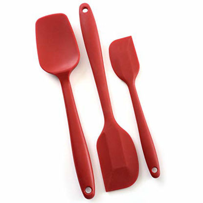 Picture of Norpro, Red 3 Piece Silicone Spatula Set