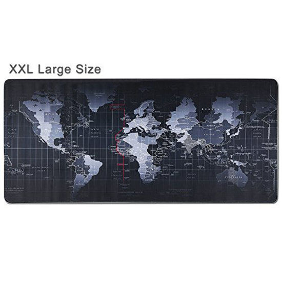 Picture of Extended XXL Gaming Mouse Pad - Portable Large Desk Pad - Non Slip Water Resistant Rubber Base, World Map, Gaming Mouse Pad Keyboard Pad. Large Area for Keyboard and Mouse