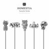 Picture of Homestia Stainless Steel Coffee Stirrers Beverage Stir Sticks Coffee Swizzle Sticks Metal Head Top(Tropical)