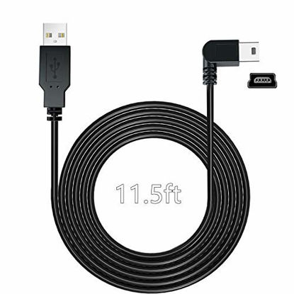 Picture of Charging Power Cable for Dash Cam, (11.5 Ft) USB 2.0 to Mini USB Car Vehicle Power Charger Adapter Cord for Garmin Nuvi GPSRearview Mirror CamBackup Camera