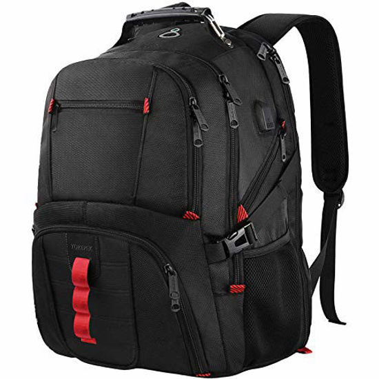 Picture of Extra Large Backpack, TSA Friendly Travel Laptop Computer Backpack Gifts for Men Women with USB Charging Port,School Bookbag Fits 17 Inch Laptops,Black