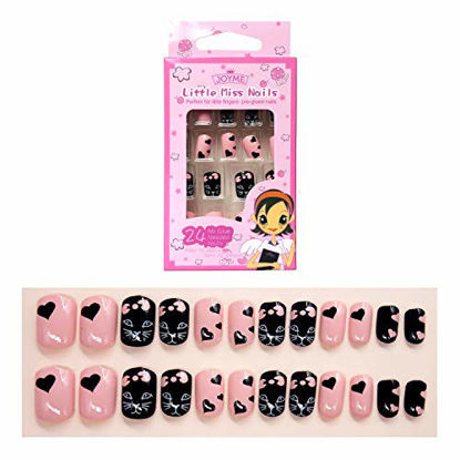 Picture of False Nails for Kids 24 Pcs Press On Girls Cute Fake Nails Tips