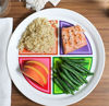 Picture of Health Beet Portion Control Plate - Choose MyPlate for Teens and Adults, Nutrition Plate and Dairy Bowl with Food group Sections, 10 - English Language (1 Plate, 1 Bowl)