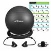 Picture of Home Gym Trideer Exercise Ball Chair, Workout Ball with Base & Resistance Bands, Flexible Ball Seat with Pump, Improves Core Strength, Balance & Posture