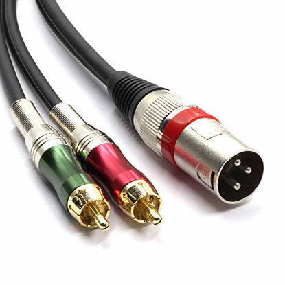 Picture of SiYear XLR Male to 2 x Phono RCA Plug Adapter Y Splitter Patch Cable, 1 XLR Male 3 Pin to Dual RCA Male Plug Stereo Audio Cable Connector(1.5 Meters)