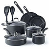 Picture of Cook N Home, Black 12-Piece Nonstick Hard Anodized Cookware Set