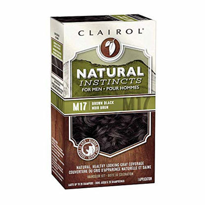 Picture of Clairol Natural Instincts Semi-Permanent Hair Dye Kit for Men, M17 Brown Black, 3 Count