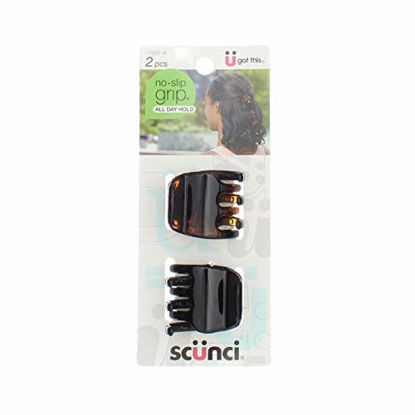 Picture of Scunci No-Slip Grip Jaw Clips, 3.5 cm, 2-Pieces per Pack (1-Pack)