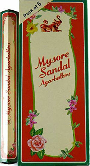 Picture of Mysore Sandal Incense - Six 20 Stick Tubes, 120 Sticks Total - From India