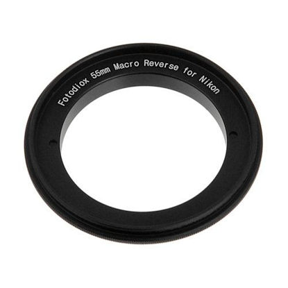 Picture of Fotodiox RB2A 55mm Filter Thread Lens, Macro Reverse Ring Camera Mount Adapter, for Nikon D1, D1H, D1X, D2H, D2X, D2Hs, D2Xs, D3, D3X, D3s, D4, D100, D200, D300, D300S, D700, D800, D800E, D40, D50, D60, D70, D70S, D80, D40X, D90, D3000, D3100, D3200, D5000, D5100, D7000, Fuji S1, S2, S3, S5