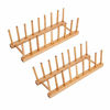 Picture of Ahyuan Dish Drying Rack Bamboo Dish Rack Pure Natural Bamboo Wooden Dishes Drainer for Cutting Board Baking Pan Plate Bowl Mug Cup Pot Lid Organizer Rack (2)