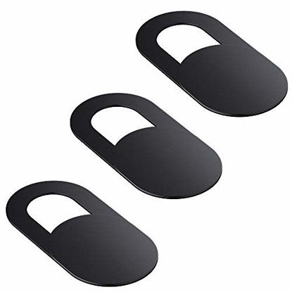 Picture of Trobing Laptop Camera Cover Slide (3 Pack) Webcam Cover Slider Stickers for Computer, MacBook Pro/Air, iPhone, Tablets, PC, iPad, iMac, Cell Phone, Echo Show, Privacy Blocker Sliding Shield,Anti-Spy