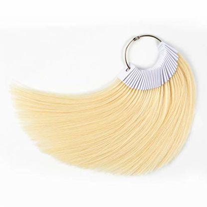 Picture of TOFAFA Hair Color Rings 100% Human Hair Color Sample Testing Color Samples 9 inch Light Blonde Hair Color