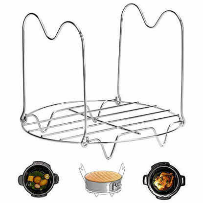Picture of Steamer Rack Trivet with Handles Compatible with Instant Pot Accessories 6 Qt 8 Quart, Pressure Cooker Trivet Wire Steam Rack, Great for Lifting out Whatever Delicious Meats & Veggies You Cook
