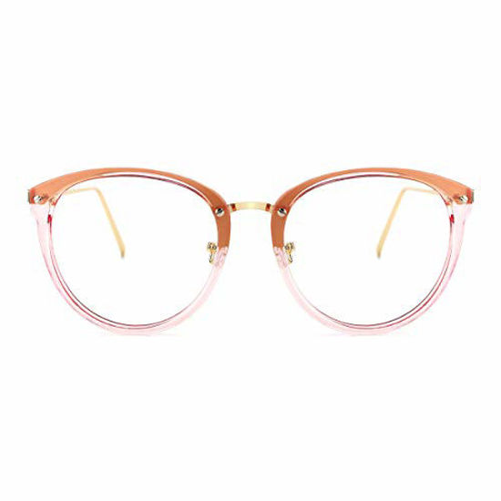 Picture of TIJN Blue Light Block Glasses Round Optical Eyewear Non-prescription Eyeglasses Frame for Women Men