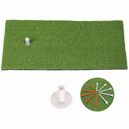 Picture of SkyLife Golf Mat 12 X 24 Residential Practice Hitting Grass Mat with Removable Rubber Tee Holder, Home Backyard Garage Outdoor Practice (12 X 24)